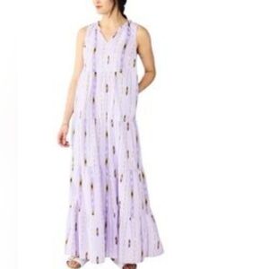Sonoma Women's Lavender Sleeveless Tiered Maxi Dress with Gold Accents Size XXL
